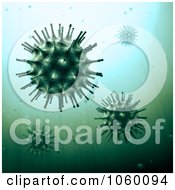Royalty Free CGI Clip Art Illustration Of A Virus On Green by Mopic