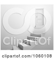 Poster, Art Print Of 3d Door And Curving Stairs - 1