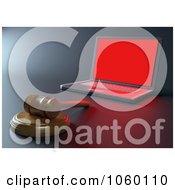Poster, Art Print Of 3d Internet Crime Gavel By A Laptop
