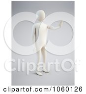 Poster, Art Print Of 3d White Person Holding One Hand Up