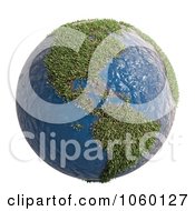 Poster, Art Print Of 3d Earth With Grass Continents