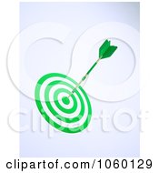 Poster, Art Print Of 3d Arrow In A Green Dart Board