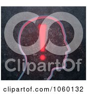 Poster, Art Print Of Glowing Exclamation Point In A Head