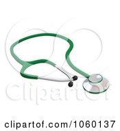Royalty Free CGI Clip Art Illustration Of A 3d Green Stethoscope