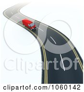 Poster, Art Print Of 3d Van Driving On A Windy Road