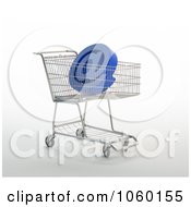 Poster, Art Print Of 3d Arobase In A Shopping Cart