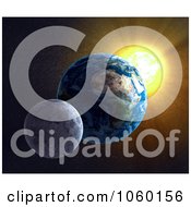 Poster, Art Print Of 3d Moon Earth And Sun