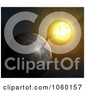 Royalty Free CGI Clip Art Illustration Of A 3d Sun Over Mercury by Mopic