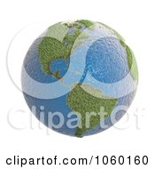 Poster, Art Print Of 3d Earth Featuring Grassy America