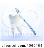 Royalty Free CGI Clip Art Illustration Of A 3d Tooth Brush And Tooth