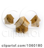 Poster, Art Print Of 3d Wooden Houses