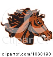 Royalty Free Vector Clip Art Illustration Of A Brown Horse Head Logo 3