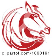 Poster, Art Print Of Red Horse Head Logo - 2