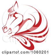 Poster, Art Print Of Red Horse Head Logo - 1