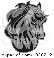 Poster, Art Print Of Gray Horse Head Logo - 1