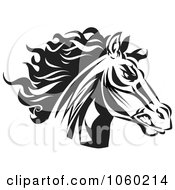 Poster, Art Print Of Black And White Horse Head Logo - 7
