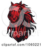 Poster, Art Print Of Red Horse Head Logo - 8