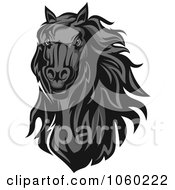 Poster, Art Print Of Gray Horse Head Logo - 3