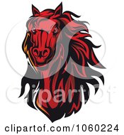 Poster, Art Print Of Red Horse Head Logo - 9