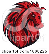 Poster, Art Print Of Red Horse Head Logo - 7