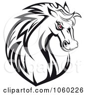 Poster, Art Print Of Red Eyed Horse Head Logo - 1