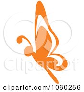 Royalty Free Vector Clip Art Illustration Of An Orange Butterfly Logo 3
