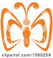 Royalty Free Vector Clip Art Illustration Of An Orange Butterfly Logo 2