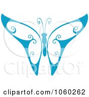Royalty Free Vector Clip Art Illustration Of A Blue Butterfly Logo 2