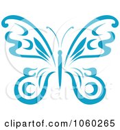 Royalty Free Vector Clip Art Illustration Of A Blue Butterfly Logo 5
