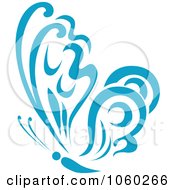 Royalty Free Vector Clip Art Illustration Of A Blue Butterfly Logo 4
