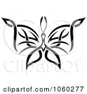 Royalty Free Vector Clip Art Illustration Of A Black And White Butterfly Logo 15