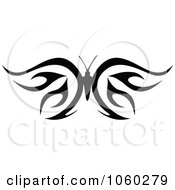 Royalty Free Vector Clip Art Illustration Of A Black And White Butterfly Logo 7