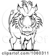 Royalty Free Vector Clip Art Illustration Of A Razorback Boar Logo 9