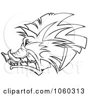 Royalty Free Vector Clip Art Illustration Of A Razorback Boar Logo 5