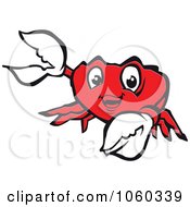 Royalty Free Vector Clip Art Illustration Of A Red Crab Logo 2