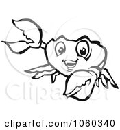 Royalty Free Vector Clip Art Illustration Of A Black And White Crab Logo 4