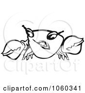 Royalty Free Vector Clip Art Illustration Of A Black And White Crab Logo 3