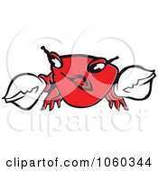 Royalty Free Vector Clip Art Illustration Of A Red Crab Logo 1