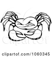 Royalty Free Vector Clip Art Illustration Of A Black And White Crab Logo 2