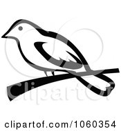 Royalty Free Vector Clip Art Illustration Of A Black And White Bird Logo 1