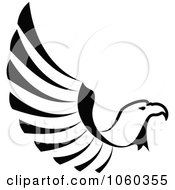Royalty Free Vector Clip Art Illustration Of A Black And White Eagle In Flight Logo by Vector Tradition SM #COLLC1060355-0169