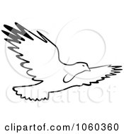 Royalty Free Vector Clip Art Illustration Of A Black And White Bird Logo 6