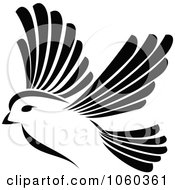 Royalty Free Vector Clip Art Illustration Of A Black And White Bird Logo 2