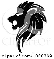 Poster, Art Print Of Black And White Lion Logo - 2