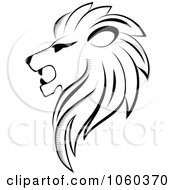 Poster, Art Print Of Black And White Lion Logo - 3