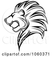 Poster, Art Print Of Black And White Lion Logo - 4