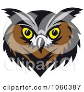 Royalty Free Vector Clip Art Illustration Of An Owl Face Logo 5