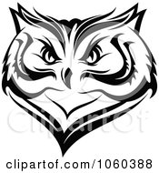 Royalty Free Vector Clip Art Illustration Of An Owl Face Logo 2