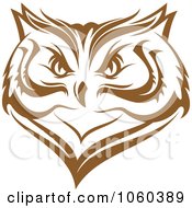 Royalty Free Vector Clip Art Illustration Of An Owl Face Logo 6