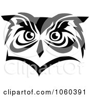 Royalty Free Vector Clip Art Illustration Of An Owl Face Logo 1
